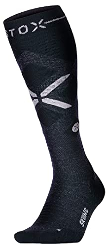 STOX Energy Socks, Skisocken Herren, Kompressionklasse 23-32 mmHg, Skistrümpfe, Kompressionsstrümpfe, Merinowolle, Skifahren, Kompressionssocken, Stützstrümpfe, Keine kalten Füße
