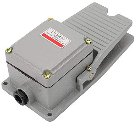 15A/250V Momentaner Rutschfester Fußpedalschalter Freisprech-Fußschalter, Aluminium Gehäuse Schließer Momentane Kontaktsteuerung Fußschalter für Kompatibel Elektrowerkzeug