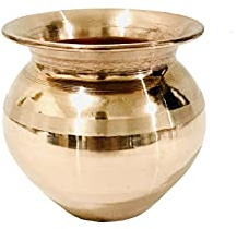 Copper Pooja Lota Kalash Lota Utensil Vessel Temple Pooja Kalash for karwa chauth Pooja Hindu Festival Puja 250 ML