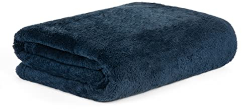 HOMLA Coperta in pile rosso soffice e calda, per divano e letto, coperta per divano, coperta da soggiorno, facile da pulire, 150 x 200 cm, blu navy
