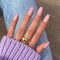 Sethexy Faux Ongles Français Carré Court Ongles a coller Violet Capsules Ongles Brillant 24 pièces Acrylique Ongles pour les femmes et les filles