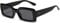 YUELUQU Women's Retro Rectangular Sunglasses 90s Square Nude Thick Frame Sunglasses Fashion Accessories (Black)