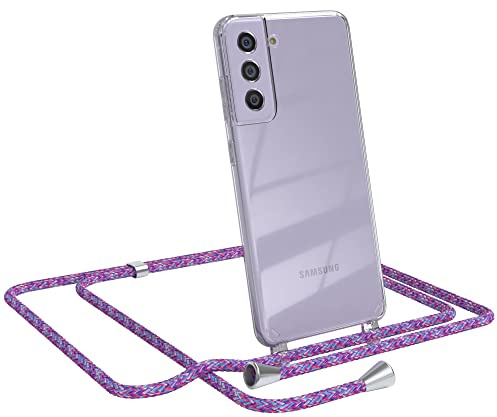EAZY CASE Handykette kompatibel mit Samsung Galaxy S21 FE 5G Handyhülle mit Umhängeband, Handykordel mit Schutzhülle, Silikonhülle, Hülle, Stylische Kette für Smartphone, Unicorn