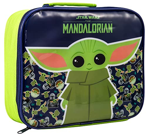 Zawadi Global Star Wars Baby Yoda The Mandalorian - Lonchera rectangular aislada para niños y niñas, tamaño perfecto para empacar aperitivos fríos o calientes para la escuela y viajes, sin BPA