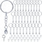 Attache Porte Cléf 60 Pièces Anneau Porte Clé avec Chaîne, 25 mm Anneaux Porte Clé Loisir Creatif Kit Porte Clef a Fabriquer pour DIY Bricolage Bijoux(Argent)