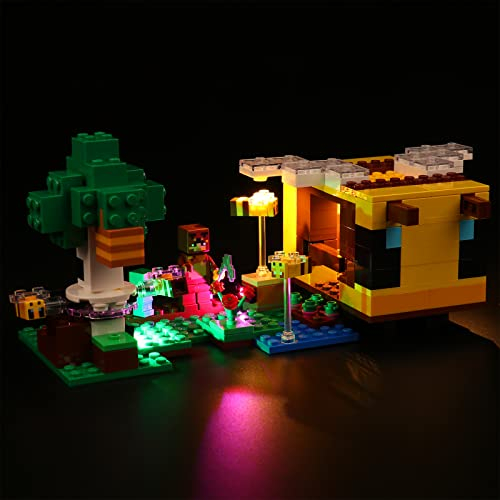 LocoLee Led Licht Set Kompatibel mit Lego Minecraft Das Bienenhäuschen, Led Beleuchtungs Set Compatible with Lego 21241 Minecraft The Bee Cottage - Nur Lichter Set, Kein Modell