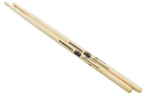 WAMBOOKA - Bacchette per Batteria in Noce Americano - PAIO SINGOLO - Serie American Standard® - 5A - 5B- Punta a goccia in legno (5a)