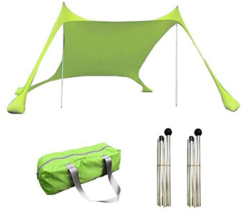 Strand Schatten Zelt | Strandmuschel Sonnensegel Sun Shelter | UV-Schutz Sonnenschutz Strand | Strandzelt Camping Plane Für Strand, Terrasse, Balkon Und Garten | 210 X 150 X 170cm