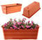 KADAX Blumenkasten 40 cm Terracotta, Balkontopf aus Kunststoff, Witterungsbeständiger Pflanz-Kasten, Blumentopf, Geländerkasten für Blumen, Kräuter