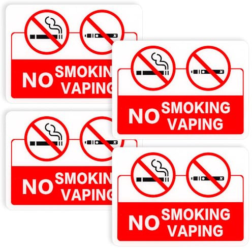4 Pièces Panneau Interdisant de Fumer, Imperméables Réfléchissants Interdiction de Fumer Panneau d'Avertissement pour la Maison le Bureau l'Extérieur l'Intérieur Utilisation 18x25cm