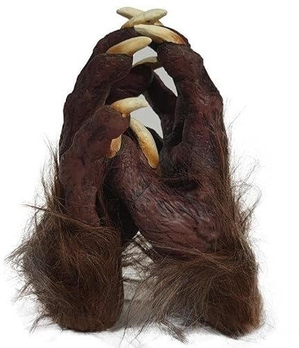 JIAHG Realistische Werwolf Klaue Handschuhe Pelzige Tierhandschuhe Lange Fingernägel Halloween Plüsch Horror Cosplay Tier Klaue Gothic Dämon Vampir Handschuhe