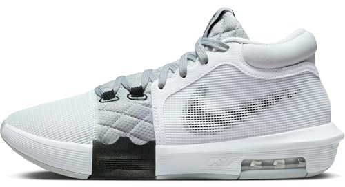 NIKE Men's Lebron Witness VIII Three Quarters Tall, White Black Light Smoke Grey, 12 UK