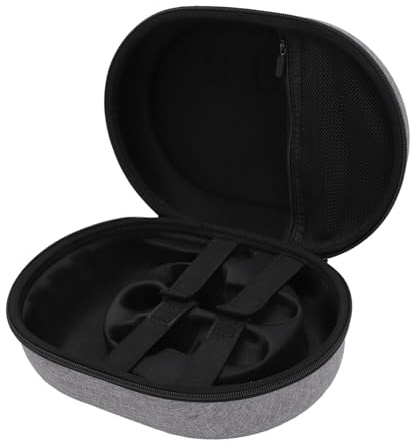 Tragetasche Kompatibel mit Meta Quest 3, VR-Headset-Aufbewahrungstasche für Meta Quest 3, Eva-TPU-verstärktes Doppelreißverschluss-Design, Tragetasche mit Griff, Grau