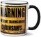 Warning May Start Talking About Chainsaws Mug (Black Rim & Handle Mug)