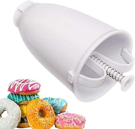 Tuzsocr Donut Cake Mould, Plastic Donut Cutters, Round Donut Maker Dispenser, Small Biscuit Cutter, Reusable Manual Donut Maker Batter Dispenser, DIY Doughnut Baking Tool, for Kitchen Bakery