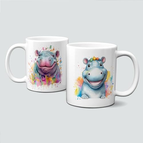 online-hut - Tasse - Kaffeebecher - Lieblingstasse - mit fröhlichem Hippo - LT-330