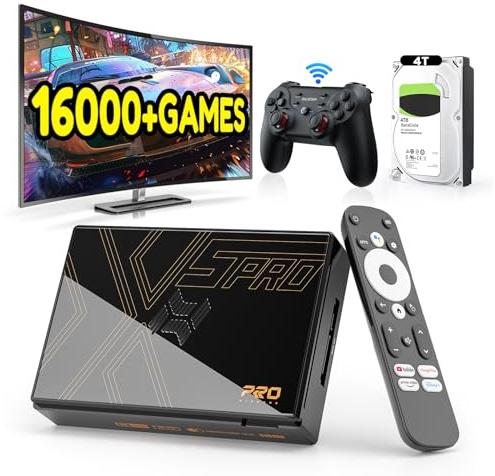 Kinhank Super Console X5 PRO Retro Game Console with 16000+Games, Android 12.0 OS, RockChip RK3588S, Emulator Console, 8K UHD Output, WI-FI 6, BT 5.0, SATA 3.1, Wireless Controller