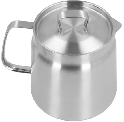 Freidora de Aceite de Gran Capacidad de Acero Inoxidable, Olla con Filtro de Aceite, Olla con Colador, Separador de Residuos, Mango Ergonómico, Botella de Separación de Aceite de