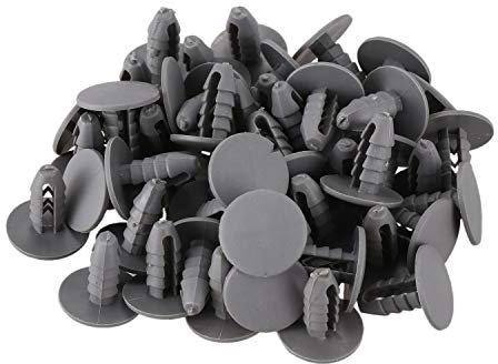 JDigJid 50 unidades 8 mm agujero gris plástico remache puerta empuje en clip para coche