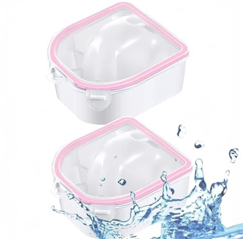 DERDOUT Nail Soaking Bowl Set 2 Pieces Nail Soaking Bowl Nail Spa Bowl Nail Art Remover Soak Soaker Treatment Bowl Used for Manicure Spa Tool (Pink)
