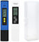 GlasFlength PH Messgerät + TDS Messgerät Set, 4 in 1 Wasserqualität Tester für PH TDS EC und Temperatur Digitaler 0-14 pH-Messbereit PH Messer für Trinkwasser Aquarium (Blau+Weiß)