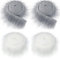 JOAASU Kunstfell zum Basteln, Furry Faux Precut Strips, Kunstleder Plüsch, 5CM*1.5M, Ideal zum Nähen Dekoband Trim Stoffrolle, Weiß, Grau, 4 Stück