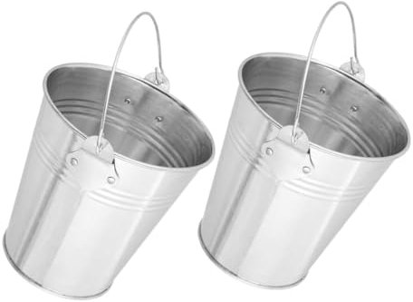 BEBEMOKO 2 cubos de parrilla de pellets de tambor, cubeta de goteo para barbacoa, cubeta de goteo, cubo de barbacoa, cubo de parrilla para cenizas, cubo de aceite, hoja de hierro galvanizado, color