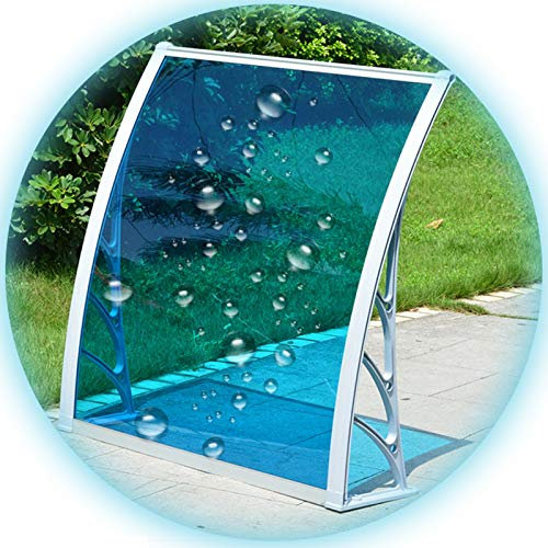 PENGFEI Blue Board Markise, Vordach, 80 x 160 cm, Polycarbonat, mit stoßfester Halterung aus Aluminiumlegierung, anpassbar und rostfrei