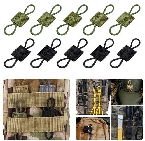 10 Stück Outdoor Tactical Rucksack Molle Zubehör,Multifunktional Rucksack Zubehör,Schön Taktische Weste Gurtband Mit Schnalle,Molle Klett Adapter,Geeignet Für Die Meisten Taschen Für Männer Und Frauen