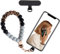LunarCharm Silikonperlen-Handgelenkschlaufe, Handy-Lanyard mit Handy Lanyard Pads, elastisches Freisprech-Handy-Armband, handy kette für die Meisten Smartphones, Leopardenmuster