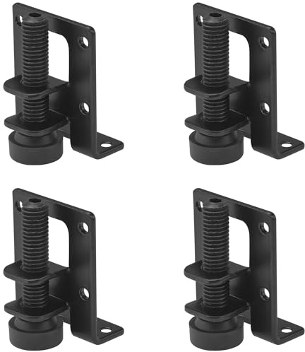 LHUIDDH 4-Pack Heavy Duty Adjustable Furniture Legs,Black Metal Leveling Feet for Cabinets & Furniture