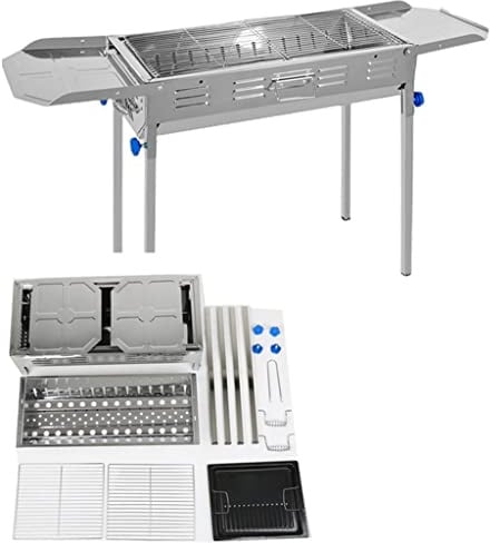 DRFGNF Japanischer Barbecue-Grill aus Edelstahl für den Außenbereich, zusammenklappbar, Größe: Einzelkohlenstoff, wie abgebildet (D wie abgebildet)