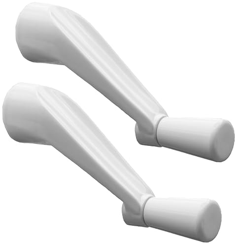Window Crank Handle Replacement, (Pack of 2)(White Color) Fit to [3/8 Spline Socket Crank Handle]. Spline Socket, Smooth 360-Degree Operation.Casement,Compatible Andersen,Material: Zinc Alloy