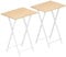 HOOBRO Folding Tables 2 Set, TV Tables for Eating Foldable, TV Tray Table, Small Sofa Laptop Dinner Table for Small Space, Metal Frame, Natural and White EWN25BZ01