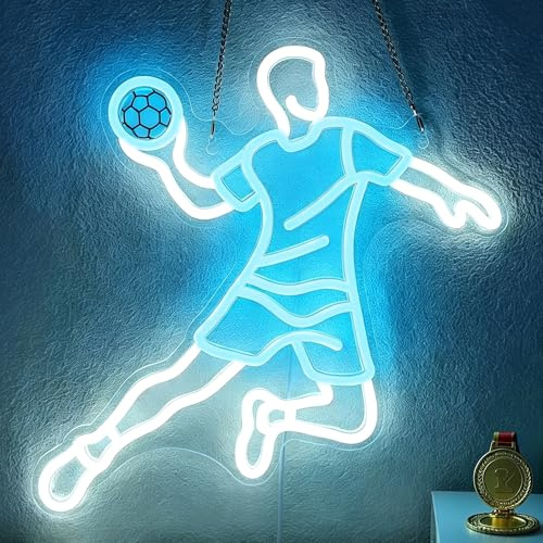 OkiyiD Handball-Neonlicht als Geschenk für Männer Kinder, Handball-Dekor-Wandkunst, Sportmotiv Raumdekor für Handballfans, ideal für Männerhöhlen, Jugendzimmer und Clubbeleuchtung