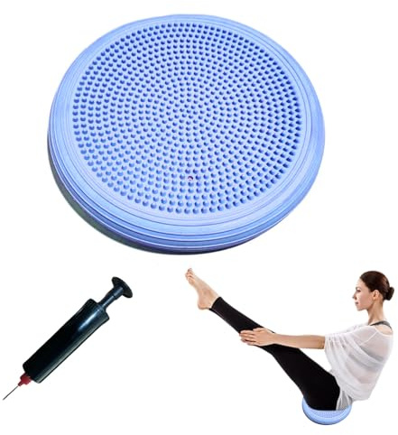 Cojín de equilibrio con bomba, diámetro de 34 cm, cojín de equilibrio, cojín de aire, ortopédico, para fitness, yoga
