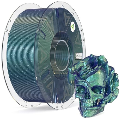 Creality Hyper PLA Stardust Filament, Glitzer 3D Drucker Filament 1kg Grün | Hochgeschwindigkeits-RFID-Filament Schimmernder Sternenstaub-Effekt Glitzerndes Starlight 1,75mm Für Die Meisten 3D Drucker