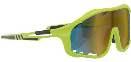 BEZLIT Sport Sonnenbrille Herren Damen Shield Brille Polycarbonat mit Belüftungsschlitzen UV Protect Outdoor Fahrradbrille Freizeitbrille (Yellow)