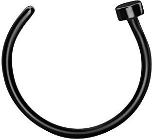 Taffstyle Nasenpiercing Nasenring Fake Hoop Ring Piercing Bauch Septum Tragus Helix Nase Lippe Ohr Clip On Ear Cuff Ohrringe Schwarz 1,0mm x 10mm