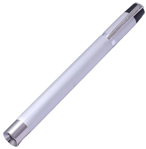 RC Diagnostikleuchte, Pupillenleuchte Aluminium Silber mit Clip-Moment-Schaltung und Glühbirne E10, Made in Germany