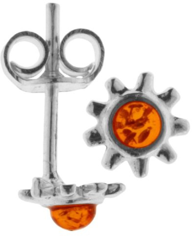 InCollections Damen-Ohrstecker 925/000 Sterlingsilber mit Bernstein 0010265050890