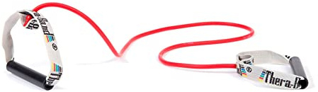 TheraBand Widerstandstrainer Bodytrainer Tubing mit festen Griffen Rot | Mittel, OneSize