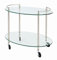 HAKU Möbel Servierwagen edelstahloptik, Metall, Sicherheitsglas 8 mm - Maße: B 68 cm x H 63 cm x T 46 cm, Style: Contemporary
