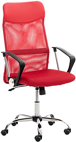CLP Bürostuhl Washington I Ergonomischer Drehstuhl I Höhenverstellbar Mit Wippmechanik, Farbe:rot