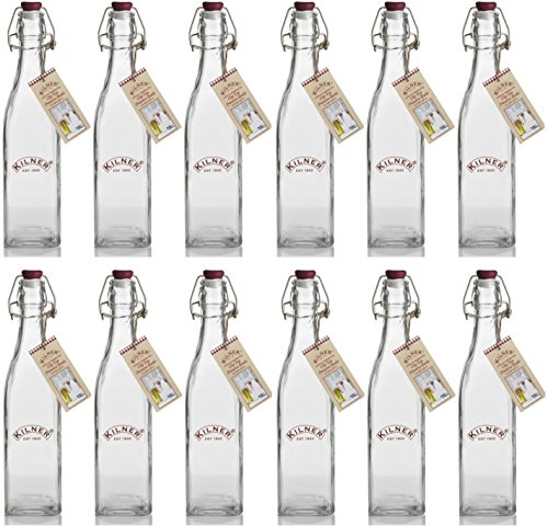 12 x Kilner Clip Top Glass Preserve Storage Bottle - 0.55 Litre