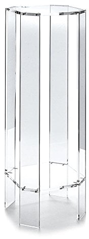 Tomasucci, Macetero Columna Milan Ornamentales, Estructura en Metacrilato Transparente, 2 Baldas, H60 x L20 x P20, Vaso Decorativo
