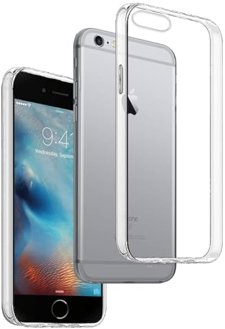 Electrónica Rey Cover in Gel TPU Trasparente per iPhone 6 Plus - 6S Plus, Ultra Sottile 0,33 mm, Morbido Flessibile, Custodia Silicone