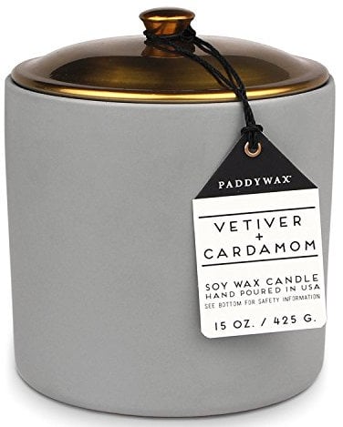 Paddywax Candles HY1501Z Hygge Collection Scented Soy Wax Candle, 15-Ounce, Vetiver & Cardamom