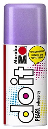 Marabu 21076006250 - Do it Pearl perlmutt lila, Colorspray auf Acrylbasis, styroporfest, sehr schnell trocknend, halbdeckend mit zart schimmernder Optik, für helle Untergründe, wetterfest, 150 ml