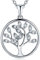 JO WISDOM Collier Pendentif Arbre de vie Yggdrasil Argent 925/1000 Femme AAA Zirconium Pierre de naissance d'avril